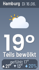 Layout „now": großes Symbol und sehr große aktuelle Temperatur, ohne Vorhersage
